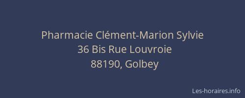 Pharmacie Cl&eacute;ment-Marion Sylvie