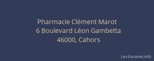 Pharmacie Clément Marot