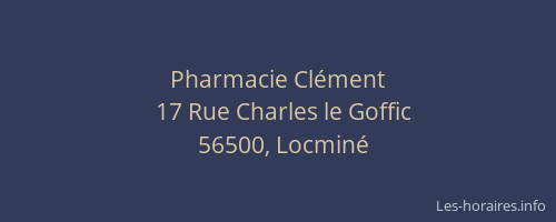 Pharmacie Cl&eacute;ment