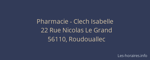 Pharmacie - Clech Isabelle
