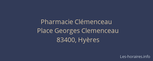 Pharmacie Clémenceau