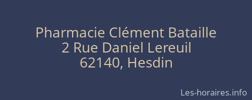 Pharmacie Clément Bataille