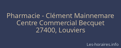Pharmacie - Clément Mainnemare