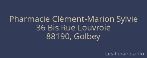 Pharmacie Clément-Marion Sylvie