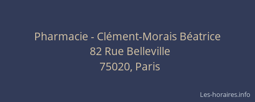 Pharmacie - Clément-Morais Béatrice