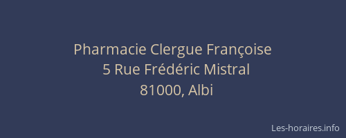 Pharmacie Clergue Françoise