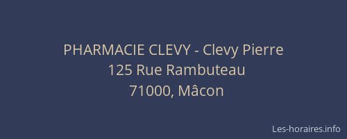 PHARMACIE CLEVY - Clevy Pierre