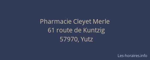 Pharmacie Cleyet Merle
