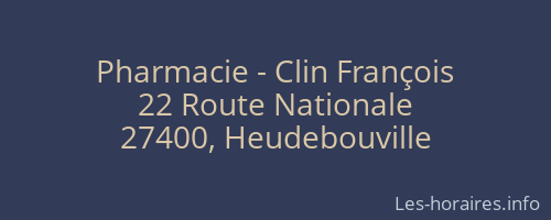 Pharmacie - Clin François