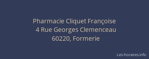 Pharmacie Cliquet Fran&ccedil;oise