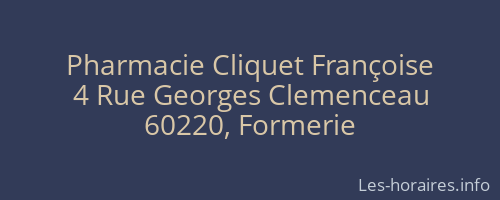 Pharmacie Cliquet Françoise