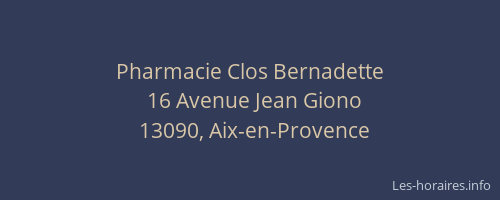 Pharmacie Clos Bernadette