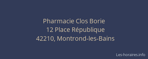 Pharmacie Clos Borie