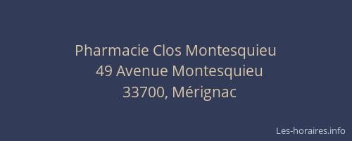 Pharmacie Clos Montesquieu