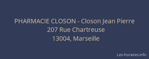 PHARMACIE CLOSON - Closon Jean Pierre