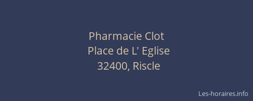 Pharmacie Clot
