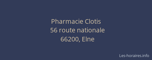 Pharmacie Clotis