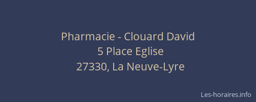 Pharmacie - Clouard David