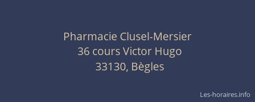 Pharmacie Clusel-Mersier