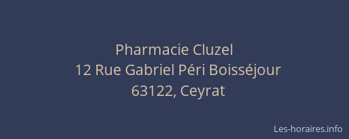 Pharmacie Cluzel