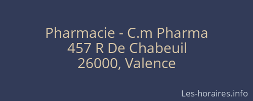 Pharmacie - C.m Pharma