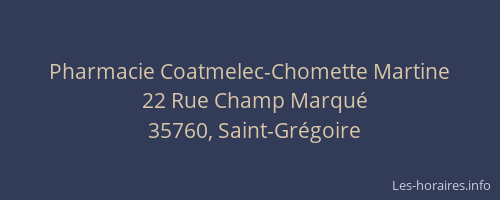 Pharmacie Coatmelec-Chomette Martine