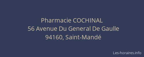 Pharmacie COCHINAL
