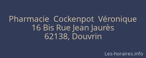 Pharmacie  Cockenpot  Véronique