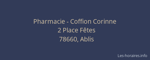 Pharmacie - Coffion Corinne