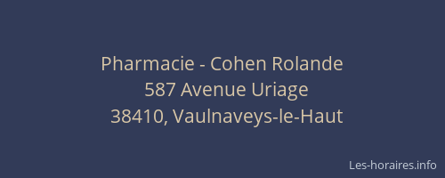 Pharmacie - Cohen Rolande