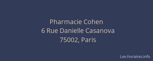 Pharmacie Cohen