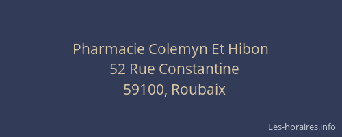 Pharmacie Colemyn Et Hibon