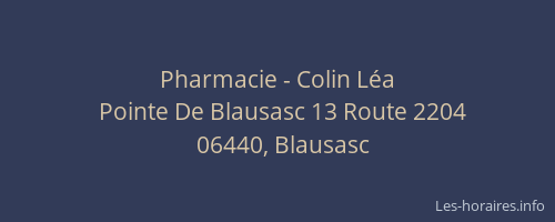 Pharmacie - Colin Léa