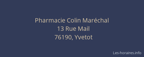 Pharmacie Colin Maréchal