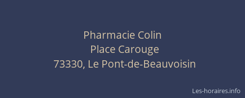 Pharmacie Colin