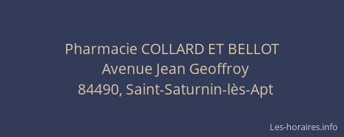 Pharmacie COLLARD ET BELLOT