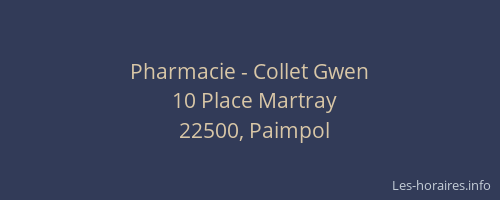 Pharmacie - Collet Gwen