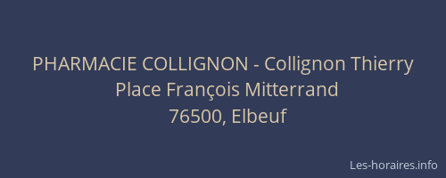 PHARMACIE COLLIGNON - Collignon Thierry