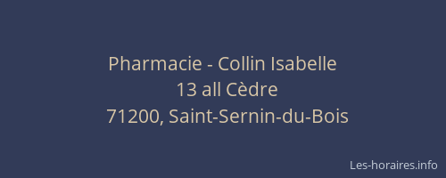 Pharmacie - Collin Isabelle