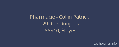 Pharmacie - Collin Patrick