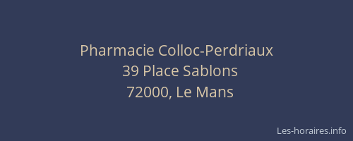 Pharmacie Colloc-Perdriaux