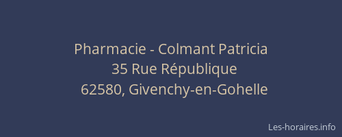 Pharmacie - Colmant Patricia