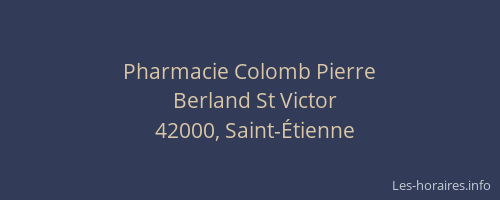 Pharmacie Colomb Pierre