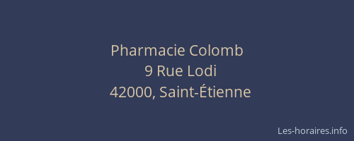 Pharmacie Colomb