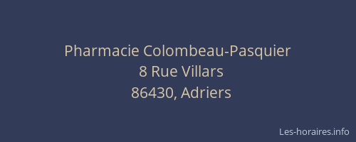 Pharmacie Colombeau-Pasquier