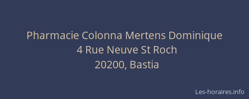 Pharmacie Colonna Mertens Dominique