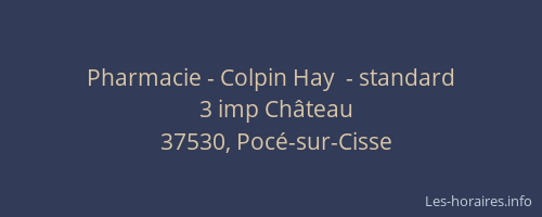 Pharmacie - Colpin Hay  - standard
