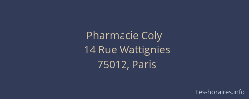 Pharmacie Coly