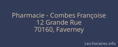 Pharmacie - Combes Françoise