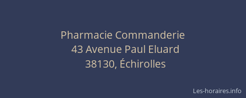 Pharmacie Commanderie